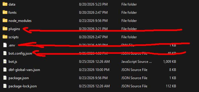 Open your bot files